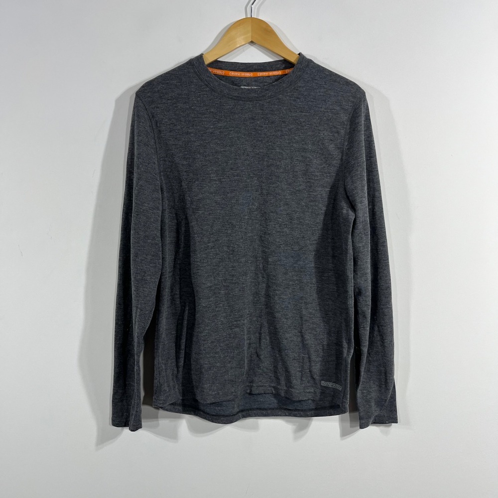 Omni-Wool Gorpcore Mens Large Long Sleeve Base Layer Wool Blend Crew Neck Shirt